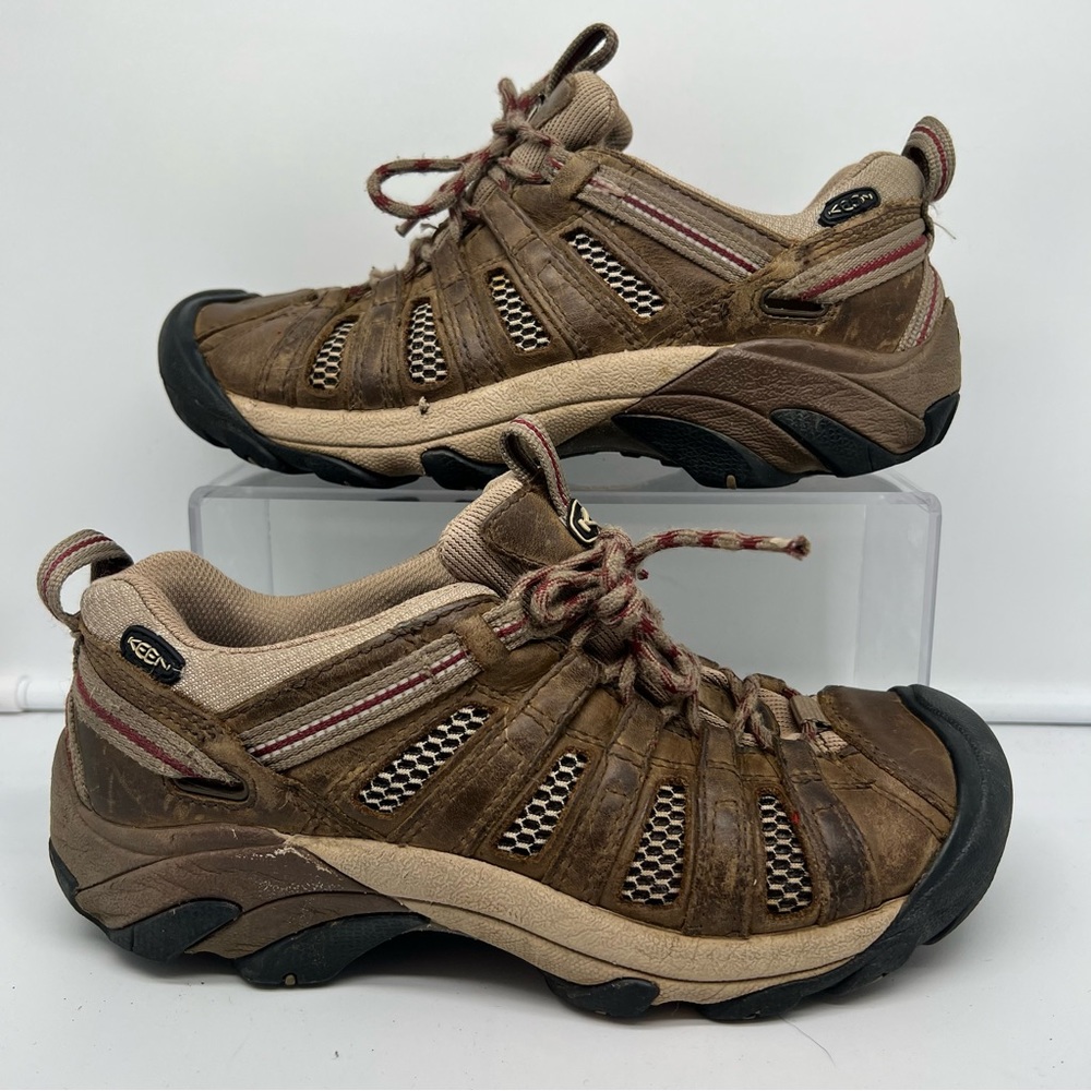 Keen Voyageur Hiking Shoes Leather Womens Size 7 Brown Low Top